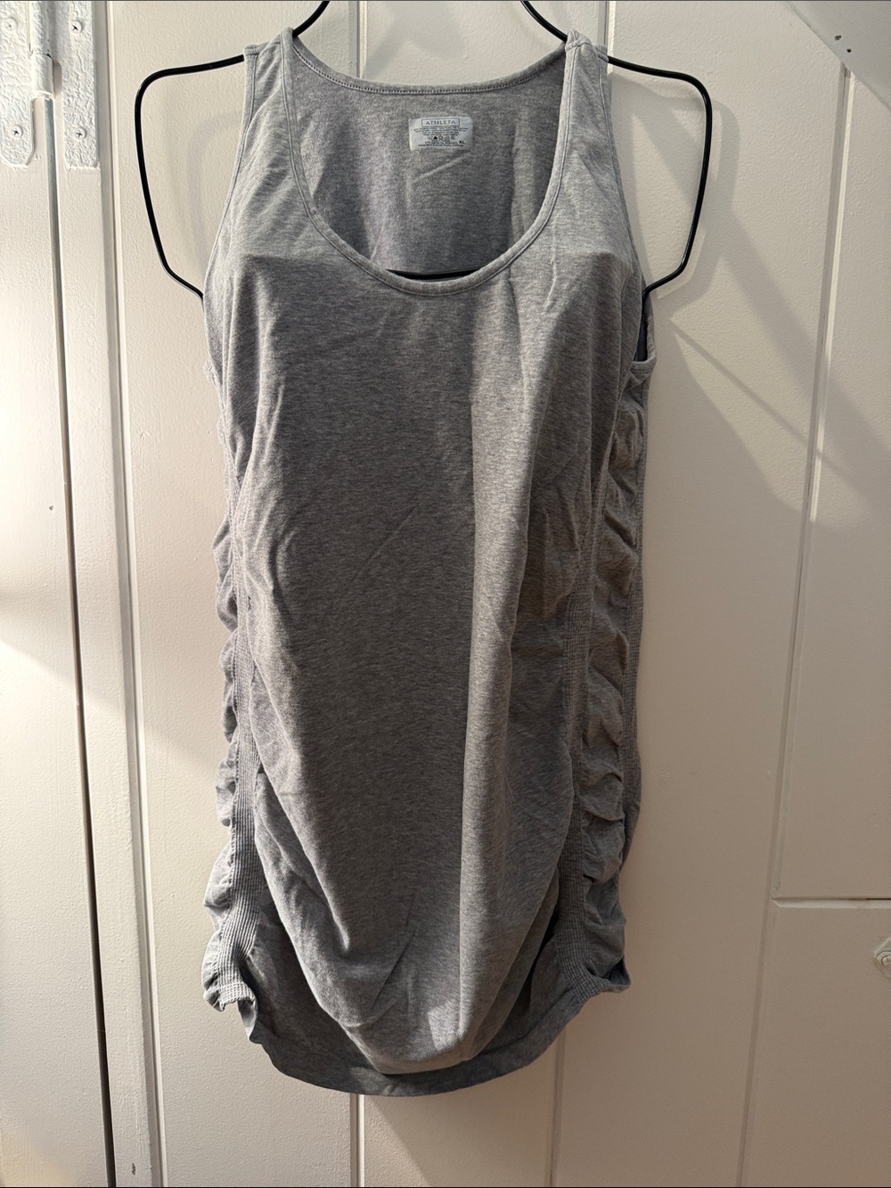 Athleta Heather Gray Ruched Side Tank Top XL